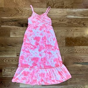 Justice tie dye maxi dress, girls size 8